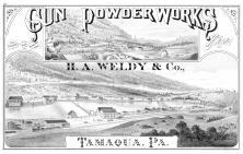 Gun Powder Works, H.A. Weldy, Schuylkill County 1875
